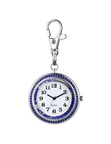 Reloj de Llavero JewelryWe con Rhinestones y Clip