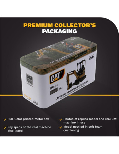 Excavadora Hidráulica Mini Caterpillar 301.7 CR 1:50 Diecast Masters