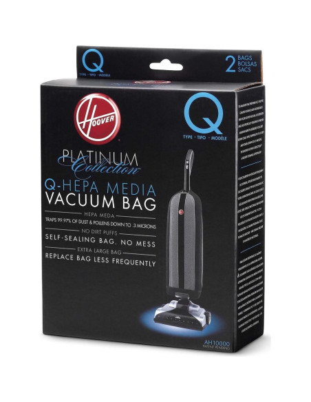Bolsas de Aspiradora Hoover Tipo Q HEPA, Paquete de 2 Bolsas de Aspiradora Hoover Tipo Q HEPA, Paquete de 2