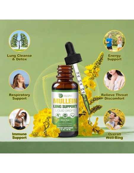 Gotas de Mullein 59 ml - Suplemento Herbal Respiratorio Natural Gotas de Mullein 59 ml - Suplemento Herbal Respiratorio Natural