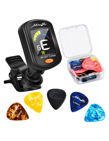 Afinador de Guitarra MOREYES Recargable Clip On con 28 Púas Afinador de Guitarra MOREYES Recargable Clip On con 28 Púas