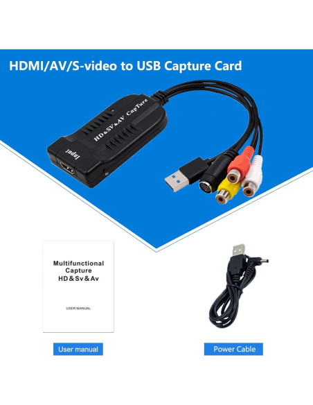 Wiistar Tarjeta Captura Video HDMI RCA S-Video 1080P Wiistar Tarjeta Captura Video HDMI RCA S-Video 1080P