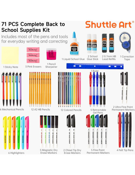 Kit Escolar 71 Piezas Shuttle Art para Regreso a Clases Kit Escolar 71 Piezas Shuttle Art para Regreso a Clases