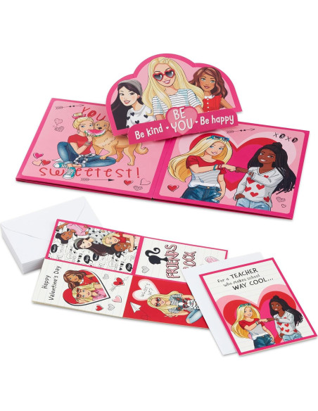 Tarjetas de San Valentín Hallmark Barbie 32 Tarjetas y Buzón Tarjetas de San Valentín Hallmark Barbie 32 Tarjetas y Buzón