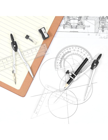 Juego de Geometría Unjoo 10 Piezas con Estuche Negro Juego de Geometría Unjoo 10 Piezas con Estuche Negro
