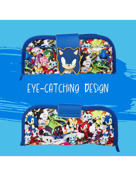 Estuche de Lápices Sonic 2 en 1 con Compartimentos Estuche de Lápices Sonic 2 en 1 con Compartimentos