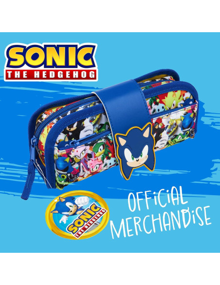 Estuche de Lápices Sonic 2 en 1 con Compartimentos Estuche de Lápices Sonic 2 en 1 con Compartimentos