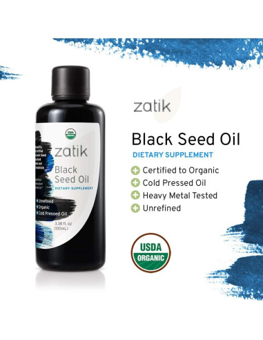 Aceite de Semilla de Comino Negro Zatik 200 ml Orgánico Prensado en Frío