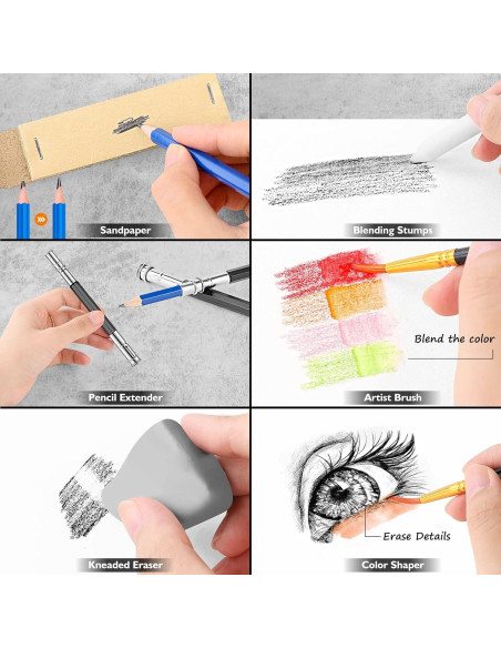 Caliart Kit de Dibujo 176 Piezas con Cuaderno 100 Hojas Caliart Kit de Dibujo 176 Piezas con Cuaderno 100 Hojas