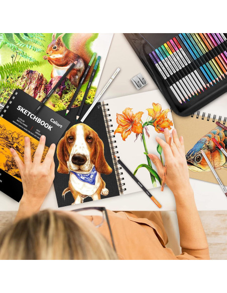 Caliart Kit de Dibujo 176 Piezas con Cuaderno 100 Hojas Caliart Kit de Dibujo 176 Piezas con Cuaderno 100 Hojas