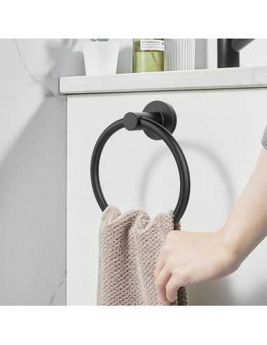 Soporte de Toalla SetSail Negro Mate Acero Inoxidable 304