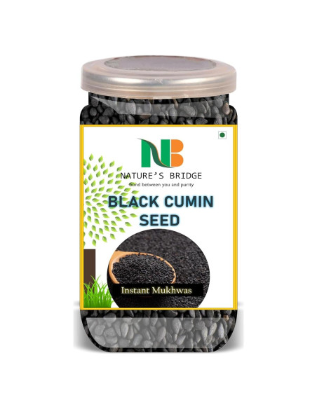 Contenedor hermético de semillas de comino negro Nature's Bridge 300g Contenedor hermético de semillas de comino negro Nature's Bridge 300g