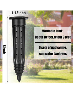 Paquete de 6 estacas de riego Briwooody para jardín 2