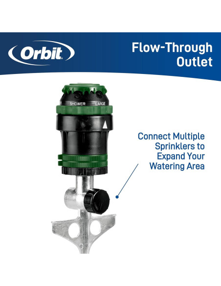 Rociador de Engranaje Orbit H2O-Six 6 Patrones 360 Verde Rociador de Engranaje Orbit H2O-Six 6 Patrones 360 Verde