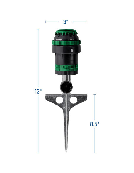 Rociador de Engranaje Orbit H2O-Six 6 Patrones 360 Verde Rociador de Engranaje Orbit H2O-Six 6 Patrones 360 Verde