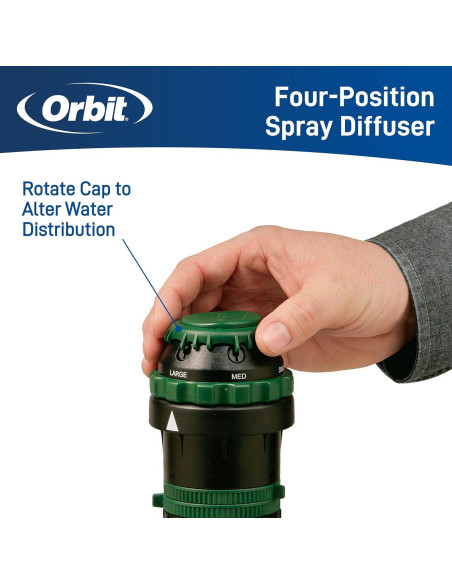 Rociador de Engranaje Orbit H2O-Six 6 Patrones 360 Verde Rociador de Engranaje Orbit H2O-Six 6 Patrones 360 Verde