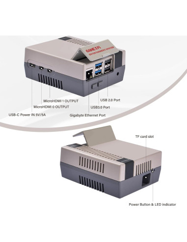 Caja GeeekPi Game5Pi con Cooler y Placa M.2 para Raspberry Pi 5