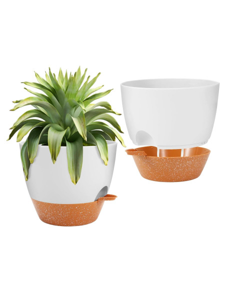 Macetas Autorriego GARDIFE 25,4 cm Paquete de 2 Blancas Macetas Autorriego GARDIFE 25,4 cm Paquete de 2 Blancas
