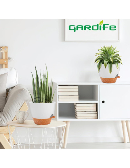 Macetas Autorriego GARDIFE 25,4 cm Paquete de 2 Blancas Macetas Autorriego GARDIFE 25,4 cm Paquete de 2 Blancas