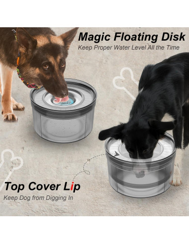 Tazón de Agua para Perros Techphardo 3.8L Antisalpicaduras
