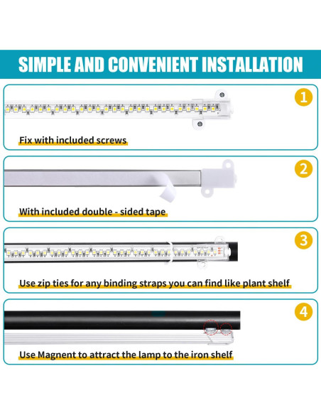 Tiras de luz LED para plantas Hywyimlait 3500K 2 cabezales Tiras de luz LED para plantas Hywyimlait 3500K 2 cabezales