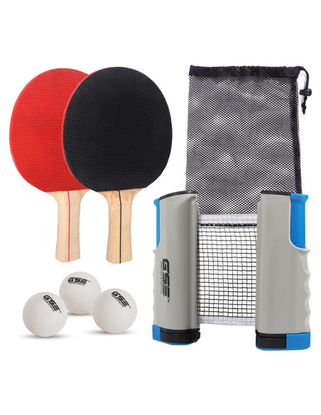 Conjunto de Tenis de Mesa GSE Ajustable con Red y Palas Conjunto de Tenis de Mesa GSE Ajustable con Red y Palas