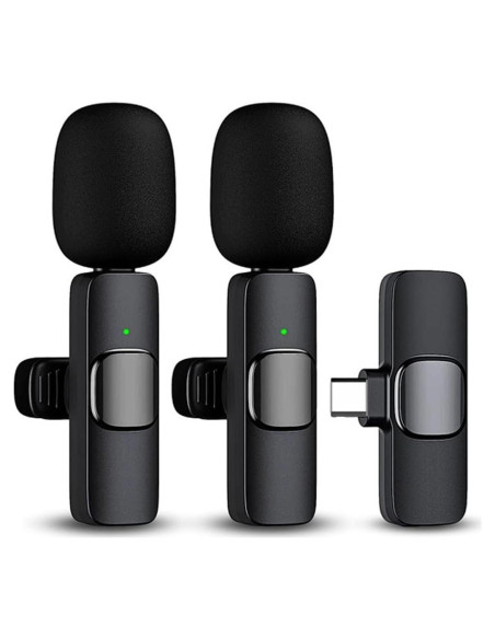 Micrófono Lavalier Inalámbrico 2PCS para Android - 8h Batería Micrófono Lavalier Inalámbrico 2PCS para Android - 8h Batería