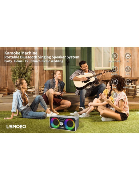 Máquina de Karaoke LSMOEO SD-317 con 2 Micrófonos UHF Máquina de Karaoke LSMOEO SD-317 con 2 Micrófonos UHF