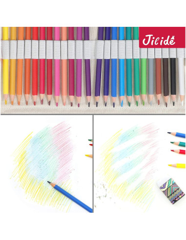 Juego de Lápices de Colores Borrables Jilide 24 Colores