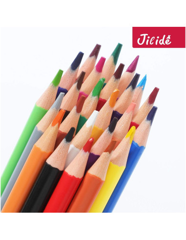 Juego de Lápices de Colores Borrables Jilide 24 Colores