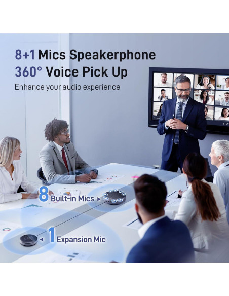 EMEET Altavoz Luna Plus con 9 Micrófonos 360 para 14 Personas EMEET Altavoz Luna Plus con 9 Micrófonos 360 para 14 Personas