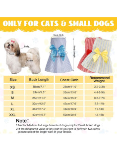 Vestidos para Perros Sanwuta 8 Piezas Pequeño Floral 2