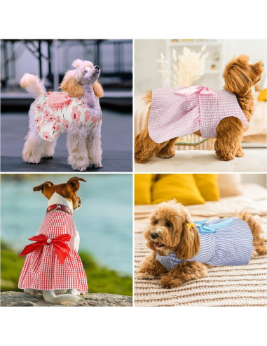 Vestidos para Perros Sanwuta 8 Piezas Pequeño Floral