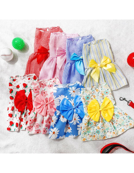 Vestidos para Perros Sanwuta 8 Piezas Pequeño Floral Vestidos para Perros Sanwuta 8 Piezas Pequeño Floral