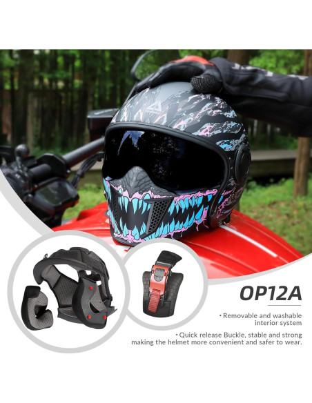 Casco de Motocicleta TRIANGLE OP12A Doble Visor XXL Azul Casco de Motocicleta TRIANGLE OP12A Doble Visor XXL Azul