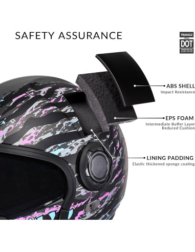 Casco de Motocicleta TRIANGLE OP12A Doble Visor XXL Azul