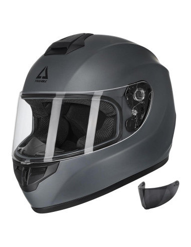 Casco Integral TRIANGLE TFF15-MB-VS Gris Mate Doble Visera