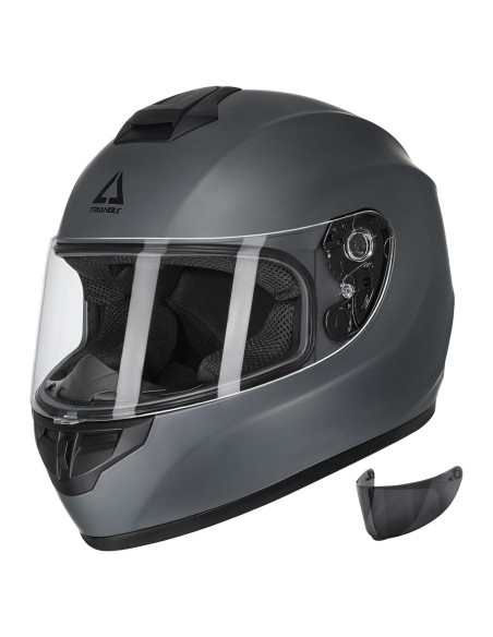 Casco Integral TRIANGLE TFF15-MB-VS Gris Mate Doble Visera Casco Integral TRIANGLE TFF15-MB-VS Gris Mate Doble Visera
