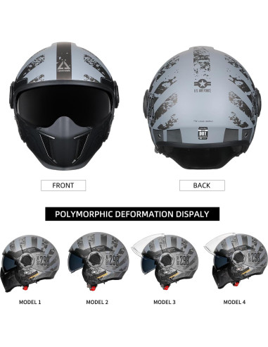Casco de Motocicleta TRIANGLE OP12A Doble Visor XXL