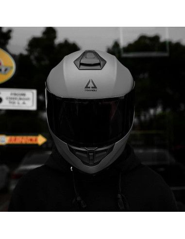 Casco Integral TRIANGLE TFF15-MB-VS Gris Mate Doble Visera