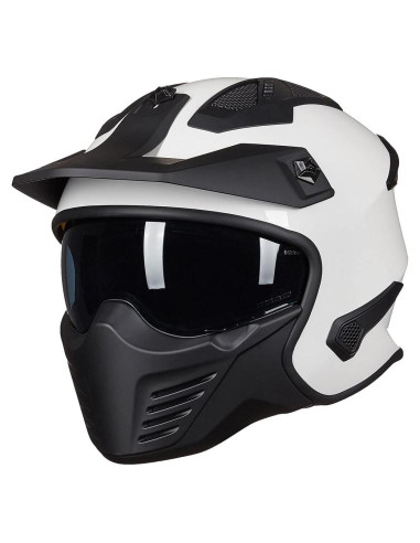 Casco Abierto ILM 3/4 para Motocicleta Blanco 2XL