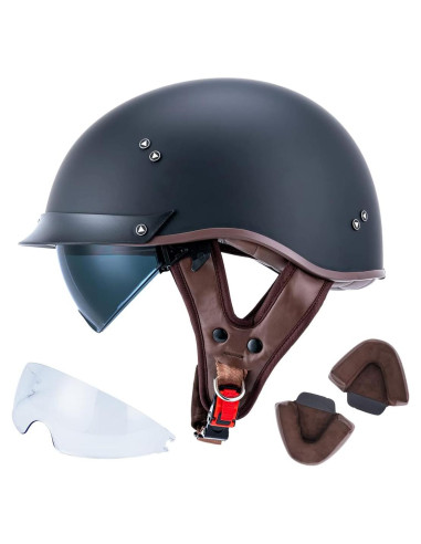 Casco de motocicleta VCOROS F-07 XL con visera solar
