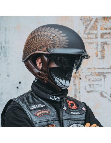 Casco de motocicleta F-07 VCOROS XL con visera solar
