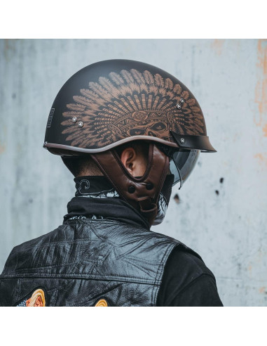 Casco de motocicleta VCOROS F-07 con visera solar L