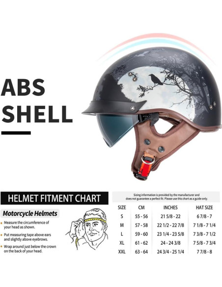 Casco VCOROS F-07 Media Cara con Visera Solar XXL Casco VCOROS F-07 Media Cara con Visera Solar XXL