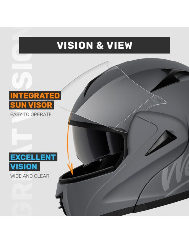 Casco Modular Westt Torque Doble Visera Adulto Gris