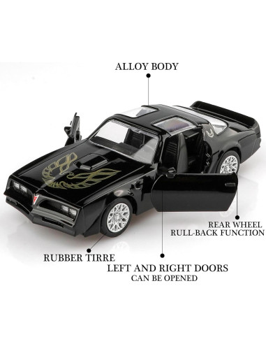 Coche de Fundición TOKAXI Pontiac Firebird 1:36 Negro