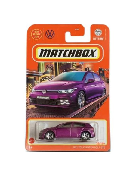Matchbox Volkswagen Golf GTE 2021 Escala 1:64 Púrpura Matchbox Volkswagen Golf GTE 2021 Escala 1:64 Púrpura