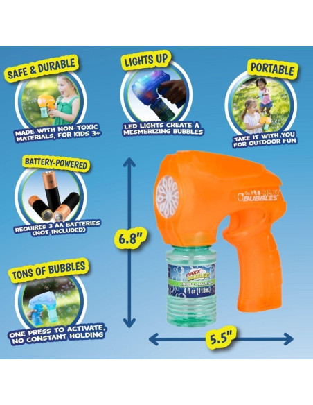 Pistola de Burbujas Iluminada Maxx Bubbles - 306g Pistola de Burbujas Iluminada Maxx Bubbles - 306g