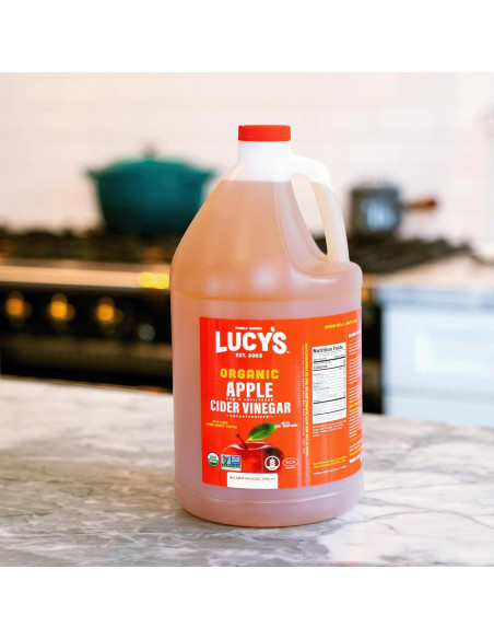 Vinagre de Sidra de Manzana Orgánico Lucy 128 Oz con la Madre Vinagre de Sidra de Manzana Orgánico Lucy 128 Oz con la Madre